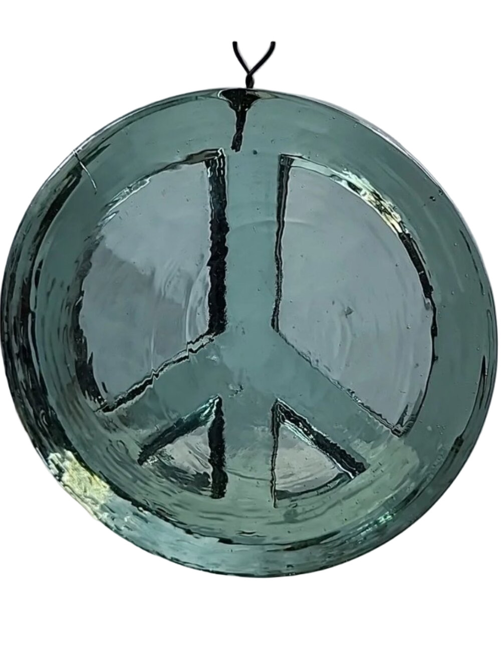 Solid Pale Green Glass PEACE Suncatcher / Ornament / Wall Hanging - Picture 3 of 7